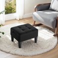thumbnail image 7 of LEDREM Small Footstool Ottoman with Thick Cushion, Angled Legs & Hidden Storage Compartment, for Living Room Bedroom Entryway, Supports 330 lbs, Ink Black, 7 of 7