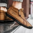 thumbnail image 5 of KELINFONG Mens Ankle Chukka Boots Slip on Loafers Mid top Flats Walking Driving Shoes Trendy Casual Shoes, 5 of 7
