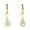 Colorname Bmonth: Yellow / 23x6mm April, variant on 14k Yellow Gold November Yellow CZ Round Drop Leverback Earrings - Measures 23x6mm