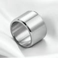 thumbnail image 6 of 15mm Gold/Silver Brushed Band Men's Jewelry Stainless Steel Matte Ring Size 7-12, 6 of 7