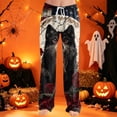 thumbnail image 2 of JULMCOMO Halloween Pajamas Pants for Women Cat Pumpkin Ghost Print Elastic Waist Drawstring Trendy Pajama Bottoms Cute Print Loose Fit Comfy Pj Pants Black M, 2 of 6