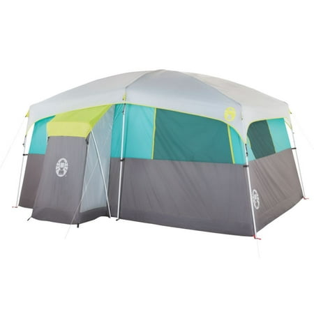 Coleman Tenaya Lake 8 Person Lighted Fast Pitch Cabin Tent, 1 Room, Teal