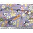 thumbnail image 3 of Soimoi Blue Heavy Satin Fabric Mixed Vegetable Decor Fabric Printed Yard 54 Inch Wide, 3 of 3