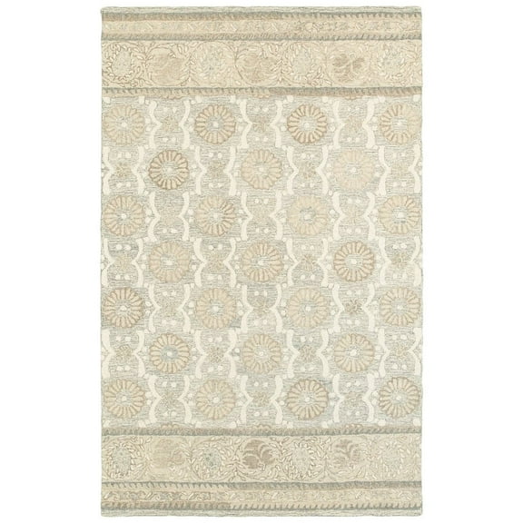 Oriental Weavers Craft Hand-made Wool Area Rug - 93002 - 10' x 13' - in Ash/ Sand - Scandinavian Inspired, Hand-Made Wool Rugs, Family, Dining, Living Room Rug