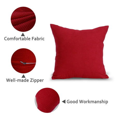 Decorative Throw Corduroy Cushion Cover Pillow Case 18 X 18 Inch