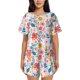 thumbnail image 1 of Fotbe Floral Ditsy Conjunto de Pijama Estampado para Mujer, 2 Piezas, Ropa de Dormir con Camiseta de Manga Corta y Shorts Suaves-Small, 1 of 6