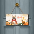 thumbnail image 2 of Happy Thanksgiving French Bulldog with Turkey Pumpkins Autumn Vibes Landscape Wood Sign Dog Lover Gifts Hanging Wall Home Decor - 12018, 2 of 5