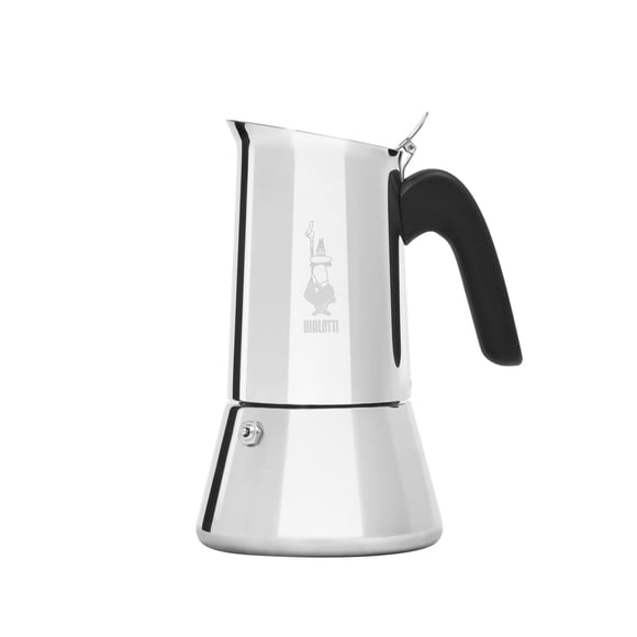 Bialetti - Nouvelle Cafetière à Induction Venus pour Cuisinière, Convient à Tous les Types de Plaques de Cuisson, Acier Inoxydable, 10 Tasses (15,5 Oz), Argent