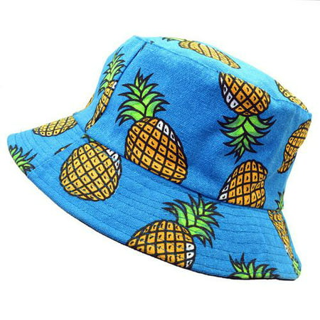 TURNTABLE LAB Women Bucket Hat Boonie Hunting Summer  Outdoor Caps Fruit Pattern Special