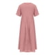 thumbnail image 5 of Vestido largo boho de manga corta con cuello en V y bolsillos para mujer: vestido de playa de poliéster con estampado floral para el verano, 5 of 5