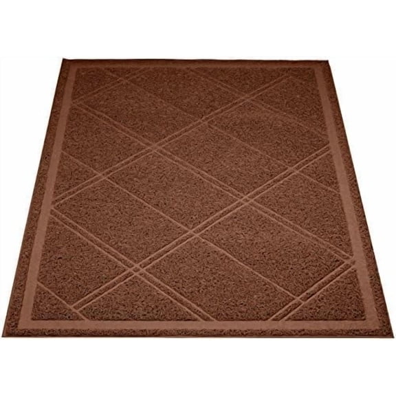 Basics Less-Mess Cat Litter Box Mat, 24" x 35", Unscented, Brown