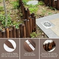 thumbnail image 3 of 2-Pack Wood Landscape Edging Border, 11.81" H x 47.24" L Decorative No Dig Garden Edging for Landscaping, Flexible Garden Border, Flower Bed Edging, Picket Fence for Lawn Edging, Brown Color, 3 of 7
