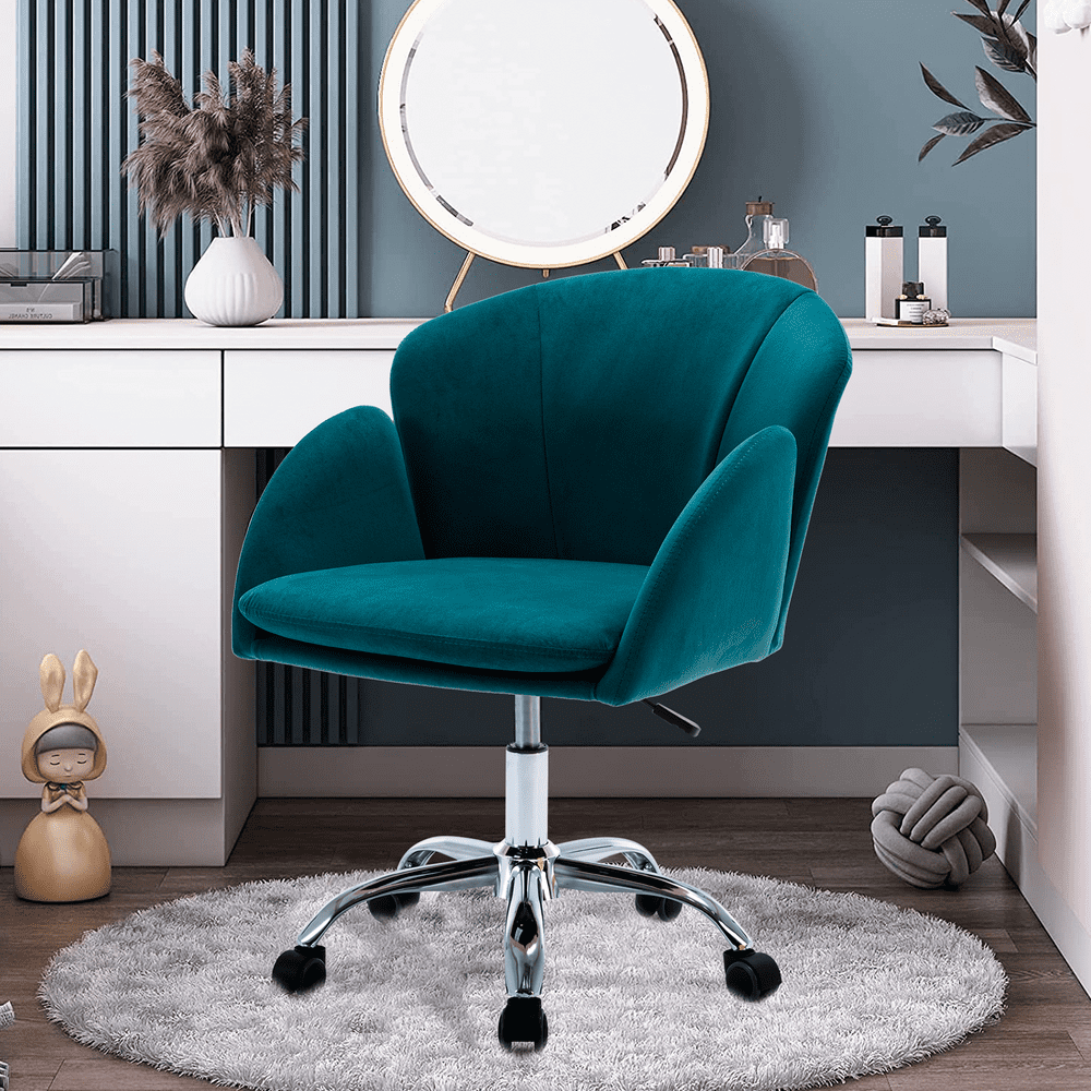 ENYOPRO Tufted Vanity Makeup Chair, Home Office Velvet Chair with Back