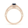 thumbnail image 2 of Angara Natural 1 Ct. Blue Sapphire with Diamond Vintage Inspired Ring in 14K Rose Gold for Women (Ring Size: 3.5), 2 of 10