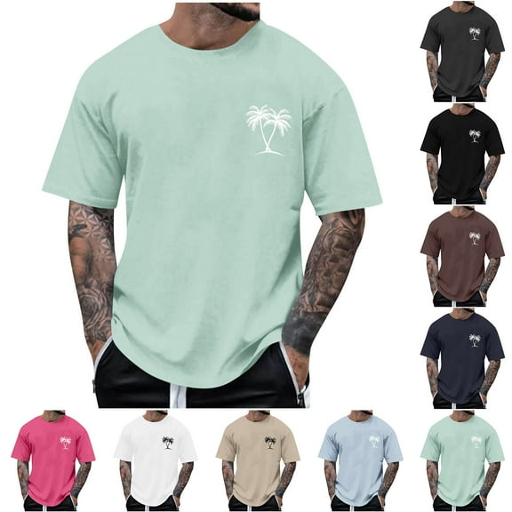 BinBiL Mens Short Sleeve Casual T-Shirts Round Neck Summer Fashion Graphic Shirts Loose Fit Athletic Quick Dry Active Shirts Watermelon Red XL(XL)