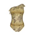 thumbnail image 4 of Yiaed Vintage World Map Print Women One Piece Swimsuits Tummy Control One Shoulder Bathing Suits Pattern Ruffle Swimwear-Large, 4 of 8