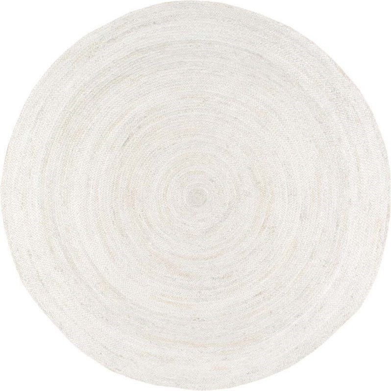Nuloom 6' x 6' Hand Woven Rigo Jute Round Rug in White