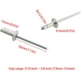 thumbnail image 2 of HJ Garden 60pcs 1/8 x 1/2 Inch (3.2x12mm) Large Flange Aluminum Blind Rivet Self-Plugging Open End Decorating Fastener Nails Pop Rivets, 2 of 2