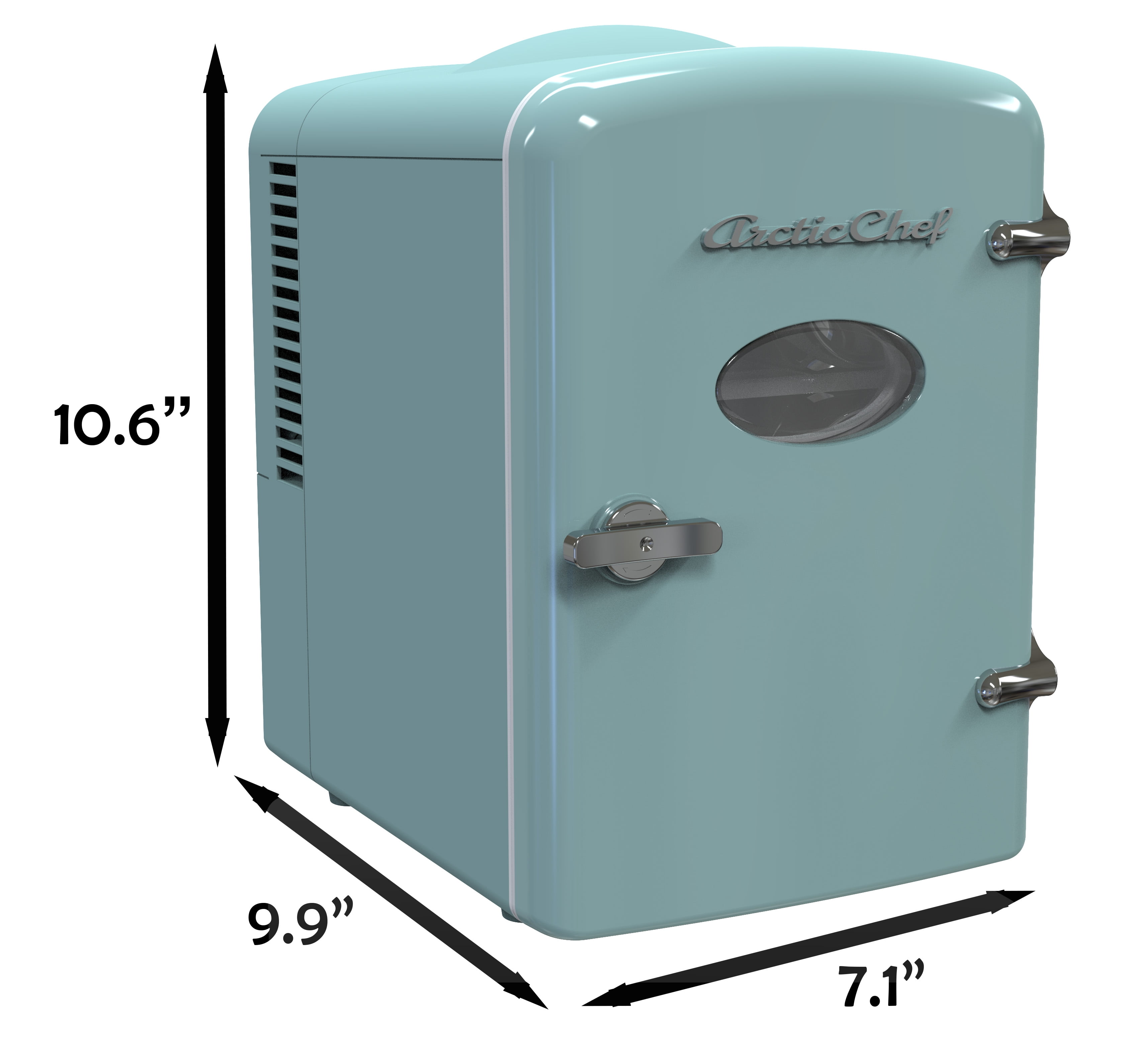 Arctic Chef Portable Mini Retro 6 Can Beverage Refrigerator, Blue