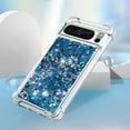 thumbnail image 5 of Compatible with Google Pixel 8 Pro Liquid Case Glitter Cute Clear Phone Case Shiny Floating Quicksand Shockproof Protective Soft TPU Girly Women Case for Google Pixel 8 Pro 5G Love Blue YB, 5 of 14