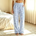 thumbnail image 5 of Fuzzy Flush Pajama Pants Women Soft Fluffy Fleece Flannel Pj Bottoms Star Graphic Warm Sleep Loungewear Pant, 5 of 9