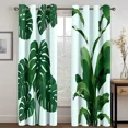 thumbnail image 3 of 2 Panels Elegant Tropical Abalone Leaf Print Curtain for Home Decor GrommetTop Window Treatment for Bedroom Office Kitchen Windows, 3 of 7