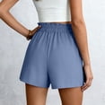 thumbnail image 3 of Women's Summer Casual Shorts Ruffle Trim Drawstring High Waist Wide Leg Shorts Comfy Lounge Shorts for Beach, 3 of 5