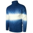 thumbnail image 4 of ZKCCNUK Men's Autumn And Winter New Youth Men's Gradient Printing Pullover Sweater Color Matching Turtleneck Warm Sweater Base, 4 of 5