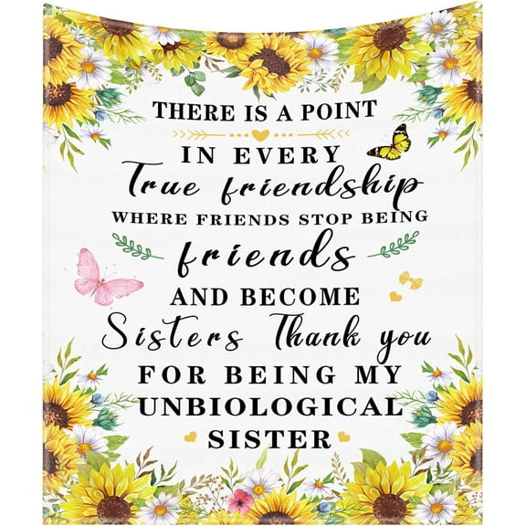 LHSHID Best Friend Sister Blanket Friendship Throw Blankets for Women Soft Cozy Sunflower Flannel Blanket BFF Birthday Gift Besties Presents for Spring Summer Girl 30x40in