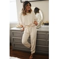 thumbnail image 2 of Wild Cheetah Print Cozy Two-Piece Lounge Set - White | [ZhiHiMeRi] | (US 20-22)2XL, 2 of 8