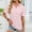 Pink, variant on Aobny Eyelet Womens Plus Size Blouses Polo Tops Short Sleeve Green Pullover Collared Christmas Shirts for Women,L