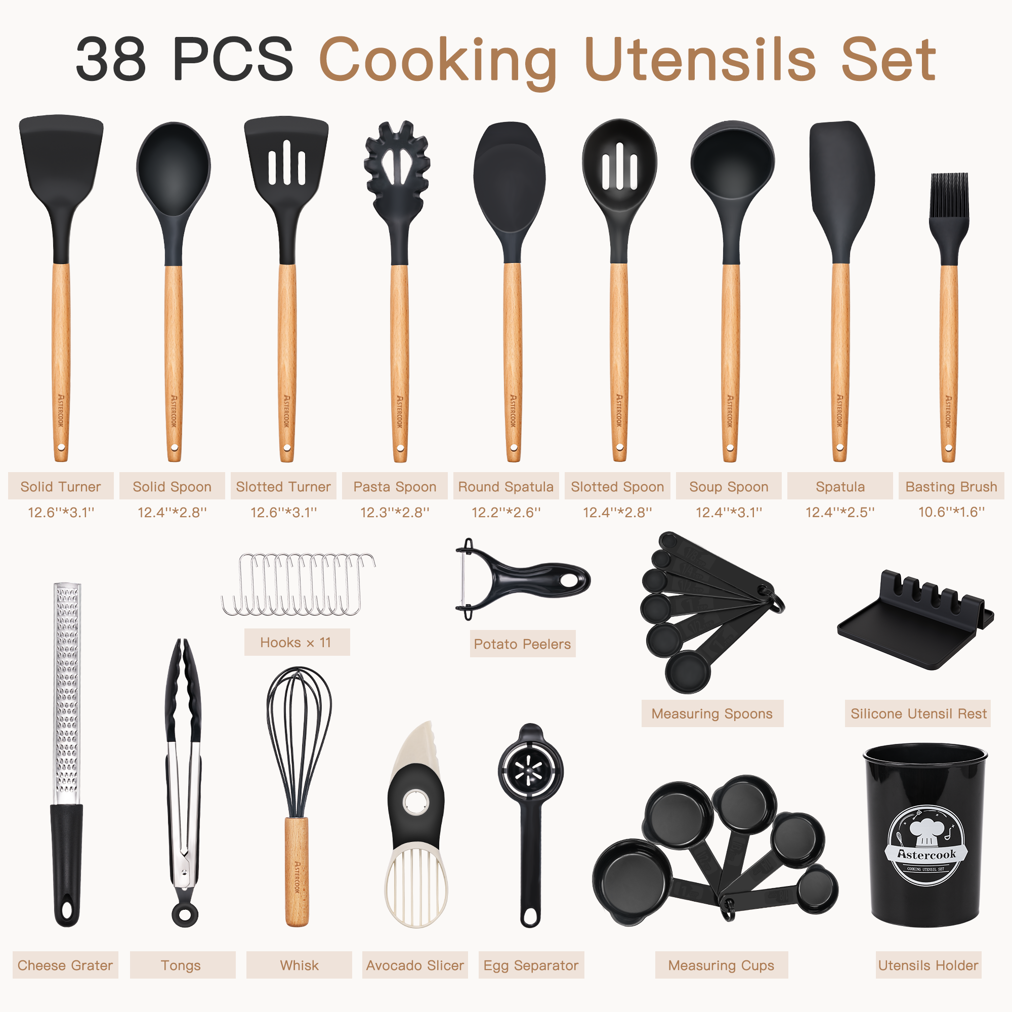 Astercook 38-Piece Silicone Kitchen Utensil Set photo 3