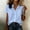 Light Blue, variant on Women's Roll Sleeve Button Front Blouse – Lapel Collar, Single Pocket, Solid Color Summer Casual Top Blue，L