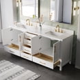 thumbnail image 6 of ANGELES HOME 80-Inch Bathroom Vanity with Double Sink, Freestanding Solid Wood Vanity with 4 Soft-Close Doors, 6 Dovetail Drawers and Cultured Marble Countertop, White, 6 of 6