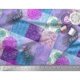 thumbnail image 2 of Soimoi polyester Crepe Fabric Mandala & Paisley Patchwork Printed Fabric 1 Yard 52 Inch Wide, 2 of 3