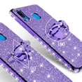 thumbnail image 4 of For Samsung Galaxy A30 / A20 Case,Ring Kickstand Glitter Cute Bling Cover for Girls Women Diamond Sparkly Compatible Case for For Samsung Galaxy A20 / A30 / A205U Phone Cases - Purple, 4 of 5