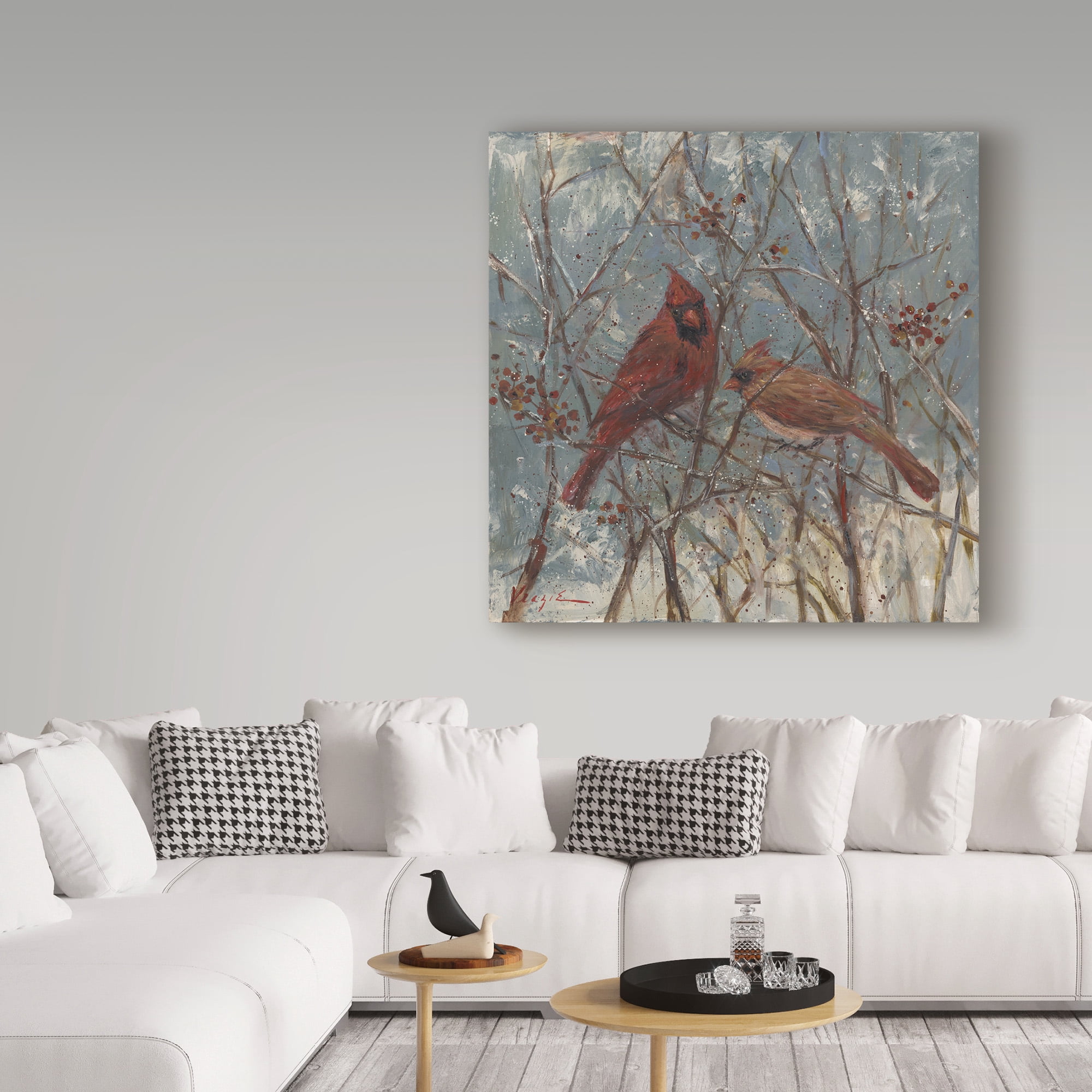 Trademark Fine Art 'Mr And Mrs Cardinal' Canvas Art by Mary Miller Veazie