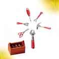 thumbnail image 1 of CIMAXIC 7 Pcs Mini Coffre à Outils Rouge Foncé Accessoires de Rangement en Alliage pour Décor à Thème Mécanique, 1 of 8