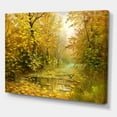 thumbnail image 3 of Designart ' Rain Water On Road In Yellow Woodlands ' Country Canvas Wall Art Print, 3 of 4