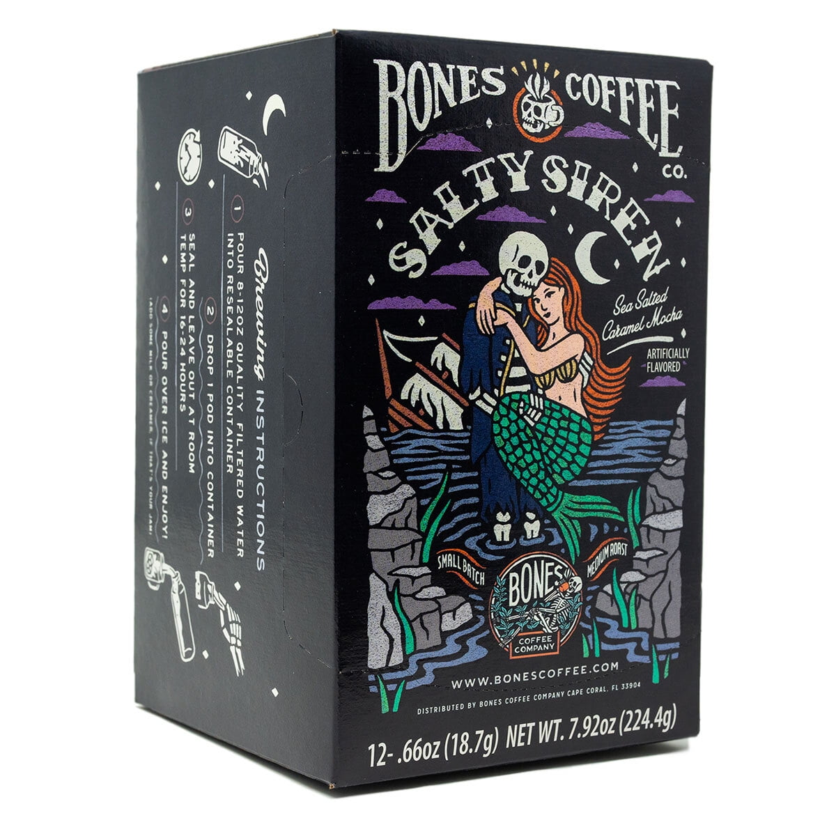 Bones Coffee Salty Siren Cold Brew Pods 12 ct Medium Roast Coffee