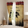 thumbnail image 3 of Homewish Wild Animal Bear Black Out Curtains,Country Farmhouse Cabin Curtains Pack of 2 (42x63 Each),Black Brown Bedroom Curtains For Men Women,Ultra Soft Home Decor, 3 of 6