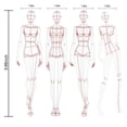 thumbnail image 2 of 3X Reglas de IlustracióN de Moda Plantillas de Bocetos Regla de Costura DiseñO de Patrones Humanoides MedicióN de Ropa, Tipo A, 2 of 3