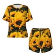 thumbnail image 4 of Picia Flower Bush Sunflower Pajamas Sets for Women Soft Short-Sleeved Pjs with Lounge Shorts Two Piece Sleepwear-Medium, 4 of 9