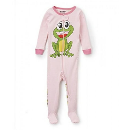 - Elowel Baby Girls footed Frog pajama sleeper 100% cotton 12-18 Months