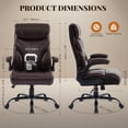 thumbnail image 3 of TROPOW Computer Gaming Chair with Foot Rest, Ergonomic High Back Heavy Duty Task Desk Office Chairs with Wheels, Flip-Up Arms, Adjustable Height, PU Leather, 500LBS Capacity, 3 of 8