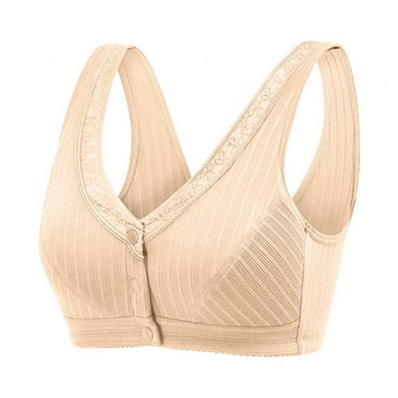

Linen Purity Padded Bras for Women Add Cup Size No Underwire Front Closure - Wireless Sleep Middle Age Women Everyday Underwear Bras