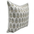 thumbnail image 2 of Fabdivine Block Print Throw Pillow Cover, 14x20 Inch Pure Linen Decorative Cushion Cover, Floral Print Boho Design Mustard Pillow Cover for Sofa and Couch, 2 of 5