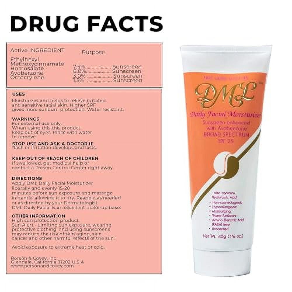 DML Facial Moisturizer SPF 25 1.50 oz (Pack of 2)
