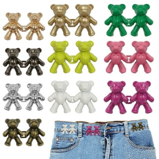 Adjustable Jeans Button Pin Set Waist Tightener Bear Clip Bear Pants Clip  Bear Buttons for Jeans Skirt