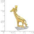 thumbnail image 3 of 14k Yellow with White Rhodium Two-tone Gold Diamond-cut Polished Giraffe Pendant, 3 of 4